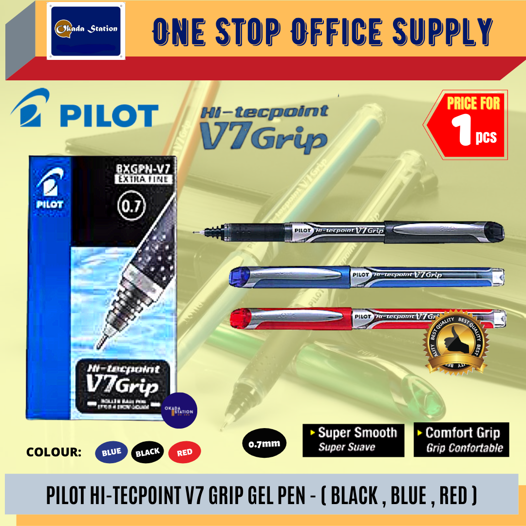 Ballpoint pen 0,7 push button super grip fine pilot, writing colour green