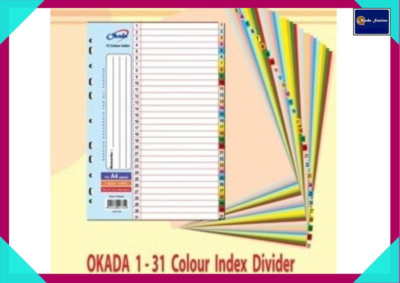 OKADA PAPER INDEX DIVIDER -(1 TO 31)/PAPER INDEX/INDEX DIVIDER