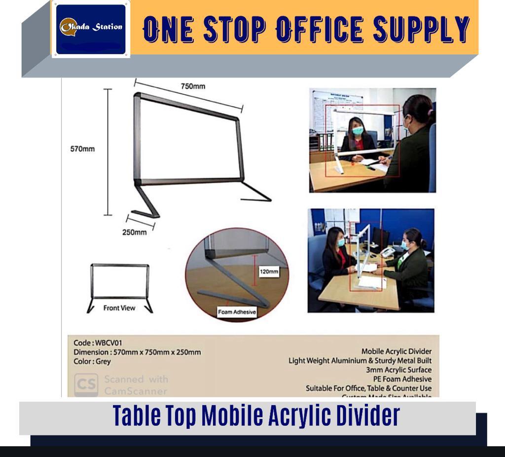 TABLE TOP MOBILE ACRYLIC DIVIDER