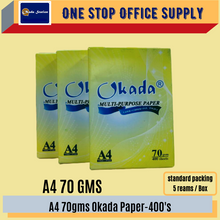 Load image into Gallery viewer, OKADA A4 PAPER (70gsm) 400&#39;S / Quality Paper / White Paper/ Photostat Paper / Copier Paper / White Paper
