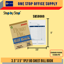 Load image into Gallery viewer, (RM2)  3.5&quot; x 5&quot; X 1 PLY Bill Book / Buku Resit / 1 Ply Bill Book / Resit Book / 3x5
