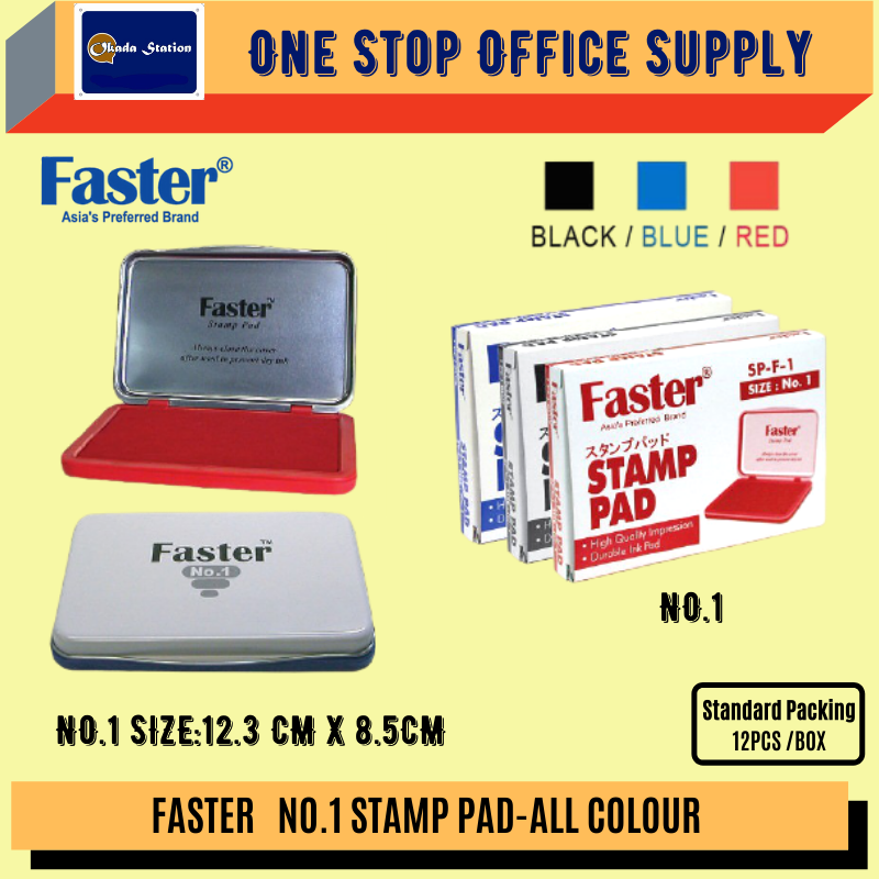 Faster Stamp Pad No.1 (Black/ Blue/ Red) / Faster Chop Pad / Faster Stamp Pad No.1