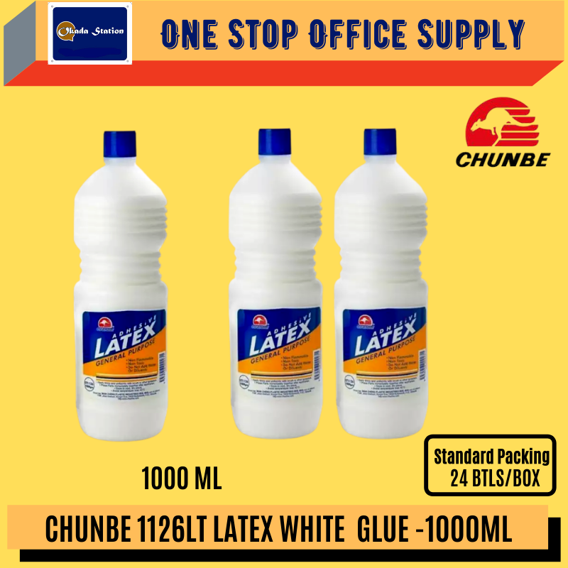 CHUNBE White Latex Glue (1000ML) / White Glue / Multi-Purpose Glue / Latex Glue 1Liter / Adhesive / Latex Glue Refill