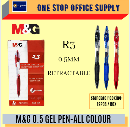 M&G R3 RETRACTABLE GEL PEN (0.5mm) / M&G Gel Pen / 0.5 Gel Pen / R3 0.5 Gel Pen