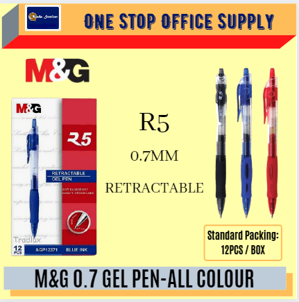 M&G R5 RETRACTABLE GEL PEN (0.7mm) / M&G Gel Pen / 0.7 Gel Pen / R5 0.7 Gel Pen