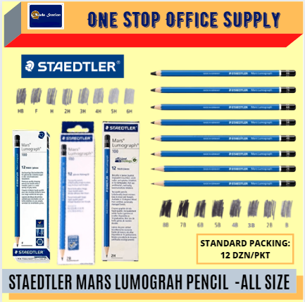 Staedtler Mars Lumograph Pencil (B HB 2B 3B 4B 5B F H 2H 3H 4H 5H 6H) Artist Pencil