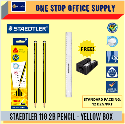 STAEDTLER 118 2B PENCIL / Exam Set / School Set / Triangle Pencil