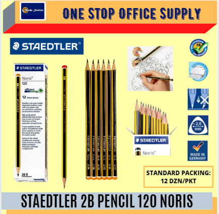 STAEDTLER Noris 2B Pencils (12pcs/Box) / 2B Pencil /  Staedtler Noris A120 2B Pencil