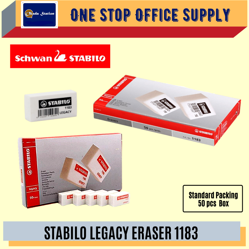 Stabilo Legacy Eraser 1183 (50's) / 1183C Rubber / Pemadam Office / Colour / White Eraser