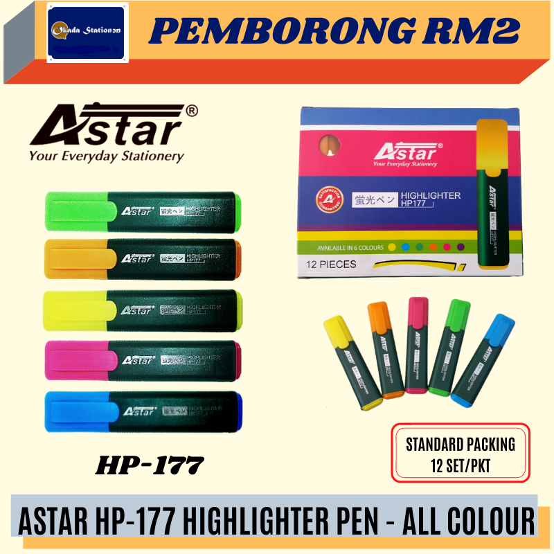 (RM2) OKADA ASTAR HP-177 HIGHLIGHTHER PEN - ALL COLOUR