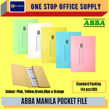 Load image into Gallery viewer, OKADA ABBA Manila Pocket File 144pcs/Ctn / Fail Kertas / Manila Card File / Pocket file
