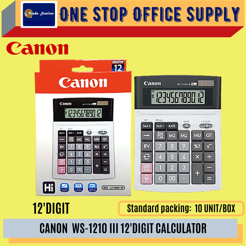 CANON CALCULATOR WS-1210HI III (Original) / Canon Calculator / WS1210 Calculator / 12 Digits Calculator