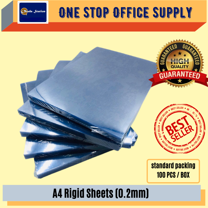 A4 CLEAR RIGID SHEETS (0.2mm) / Binding Cover / Transparent Plastic Sheet / Pvc Plastic Cover