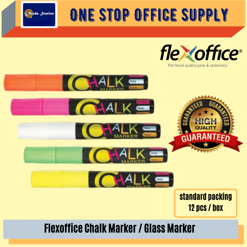 Flexoffice Chalk Marker / Marker Kaca / Chalk Marker Pen / Glass Marker / Removeable Marker