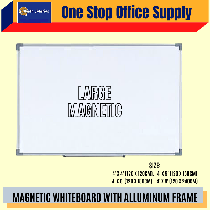 MAGNETIC WHITEBOARD WITH FRAME (PAPAN PUTIH) / WHITE BOARD / MAGNETIC / PAPAN PUTIH-LARGE