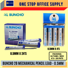 Load image into Gallery viewer, Buncho 0.5MM 2B Pencil Lead Hi-Polymer (4&#39;s/24&#39;s) Pencil Lead / 2B Lead / Buncho / Mata Pencil Ubat
