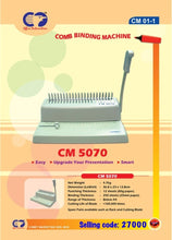 Load image into Gallery viewer, COMET CM-5070 Light Duty Binding Machine / Comb Binding Machine / Light Duty Binder / Office Machine
