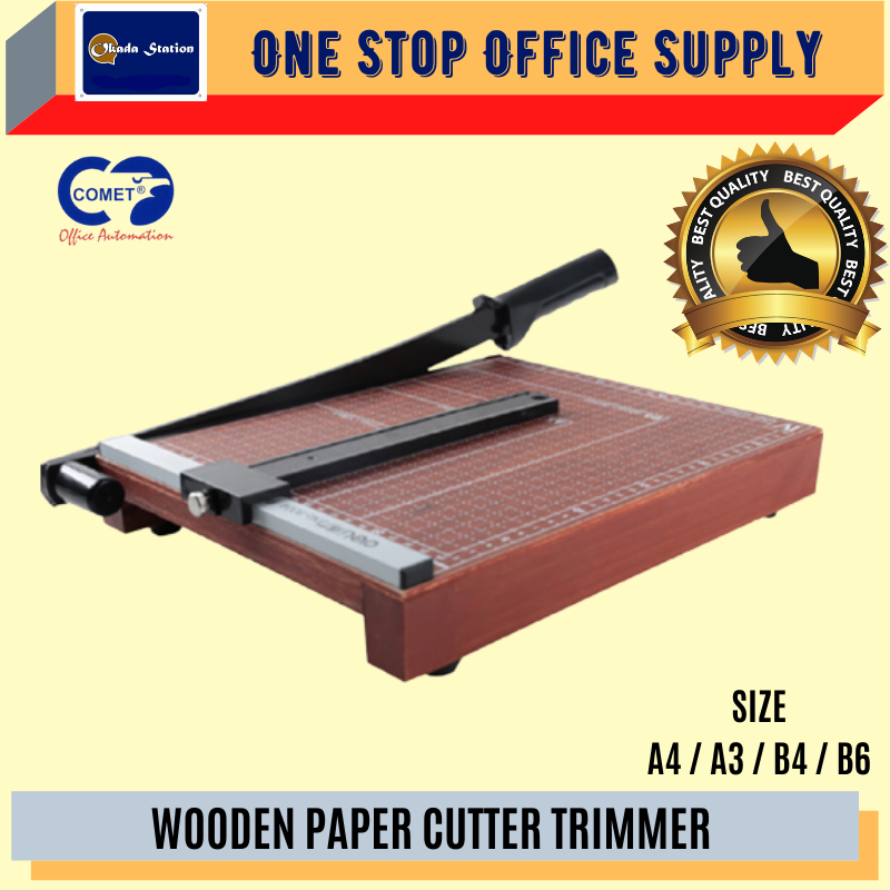 OKADA Wooden Paper Cutter Trimmer (B6/B4/A4/A3) / Photo Cutter / Paper Cutter / Paper Trimmer Machine / Pemotong Kertas