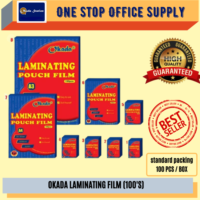 Laminating Film -100's / Laminating Pouch / Micron Plastic Laminating Pouch / Laminate Plastic