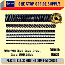 Load image into Gallery viewer, Okada Binding Comb (box) / Plastic Binding Comb / Binding Comb Black Colour
