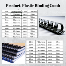 Load image into Gallery viewer, Okada Binding Comb (box) / Plastic Binding Comb / Binding Comb Black Colour
