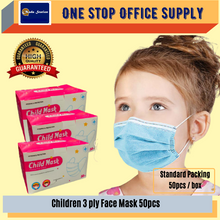 Load image into Gallery viewer, Kid Disposable 3ply Face Mask 50&#39;s / Disposable Face Mask / 3 Ply Face Mask / Children Face Mask / Kid Mask
