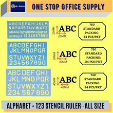 Load image into Gallery viewer, OKDAD ABC Stencil Plate Ruler / Alphabet Stencil Ruler / Flexible Ruler / Drawing Stencil Ruler / 20MM/30MM/40MM
