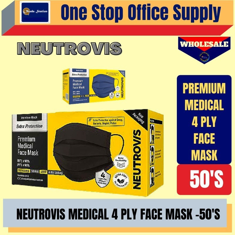 NEUTROVIS 4 PLY MEDICAL FACE MASK-50'