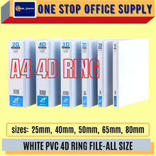 Load image into Gallery viewer, A4 4D PVC Ring File-White (25mm / 40mm / 50mm / 65mm / 80mm) / 4D File / White PVC File / Ring File / A4 File
