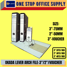 Load image into Gallery viewer, OKADA Silver Lever Arch File / Voucher File-2&quot;/3&quot;/ HARD COVER FILE / OKADA File / Silver Arch File
