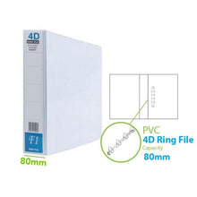 Load image into Gallery viewer, A4 4D PVC Ring File-White (25mm / 40mm / 50mm / 65mm / 80mm) / 4D File / White PVC File / Ring File / A4 File
