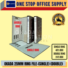 Load image into Gallery viewer, OKADA HARD COVER RING FILE/ Single Ring File / Double Ring file/A4 Ring Holder / Paper Ring File
