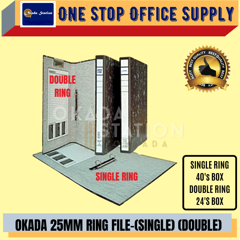 OKADA HARD COVER RING FILE/ Single Ring File / Double Ring file/A4 Ring Holder / Paper Ring File