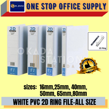 Load image into Gallery viewer, OKADA 2D PVC Ring File-White (16mm / 25mm / 40mm / 50mm / 65mm / 80mm) / 2D File / White PVC File / Ring File / A4 File
