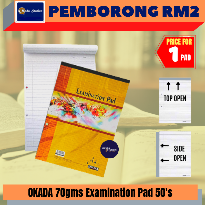 A4 50GMS EXAMINATION PAD /TEST PAD 50's /TOP OPEN/SIDE OPEN