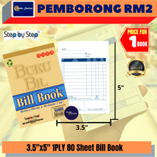 Load image into Gallery viewer, (RM2)  3.5&quot; x 5&quot; X 1 PLY Bill Book / Buku Resit / 1 Ply Bill Book / Resit Book / 3x5
