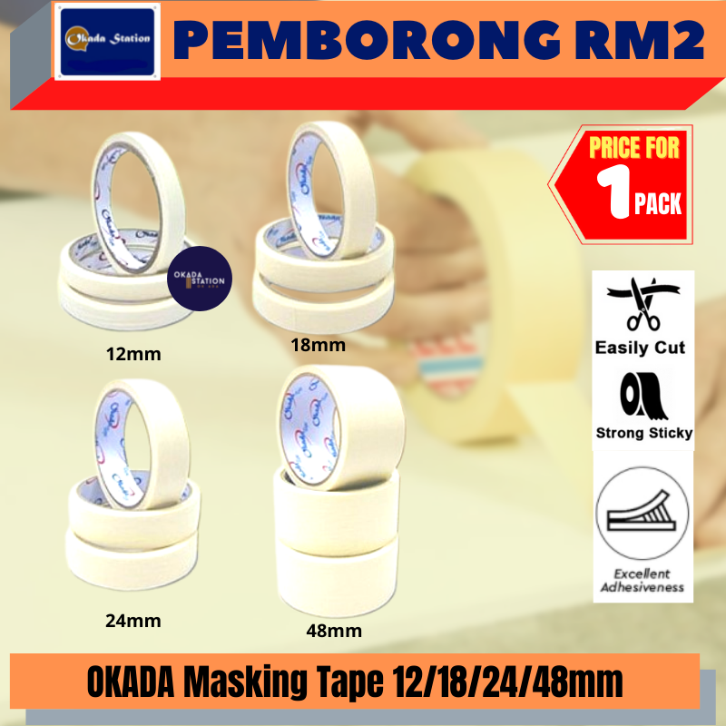 (RM2) OKADA Yellow Masking Tape / Paper Masking Tape / Paper Tape