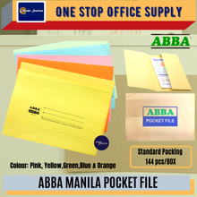 Load image into Gallery viewer, OKADA ABBA Manila Pocket File 144pcs/Ctn / Fail Kertas / Manila Card File / Pocket file
