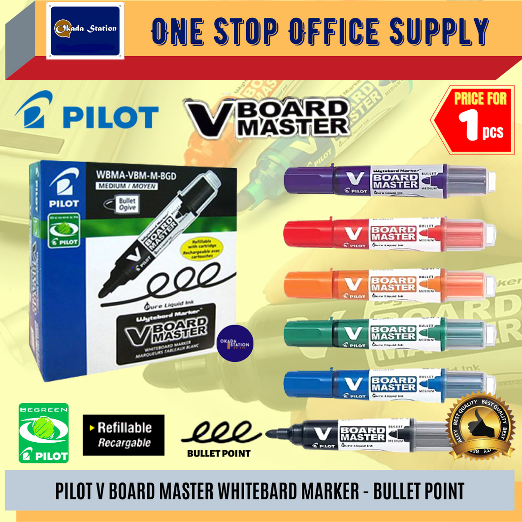 Pilot VBoard Whiteboard Marker Pen (Bullet Point) / VBoard Master Marker Pen / Whiteboard Marker / Bullet Tip