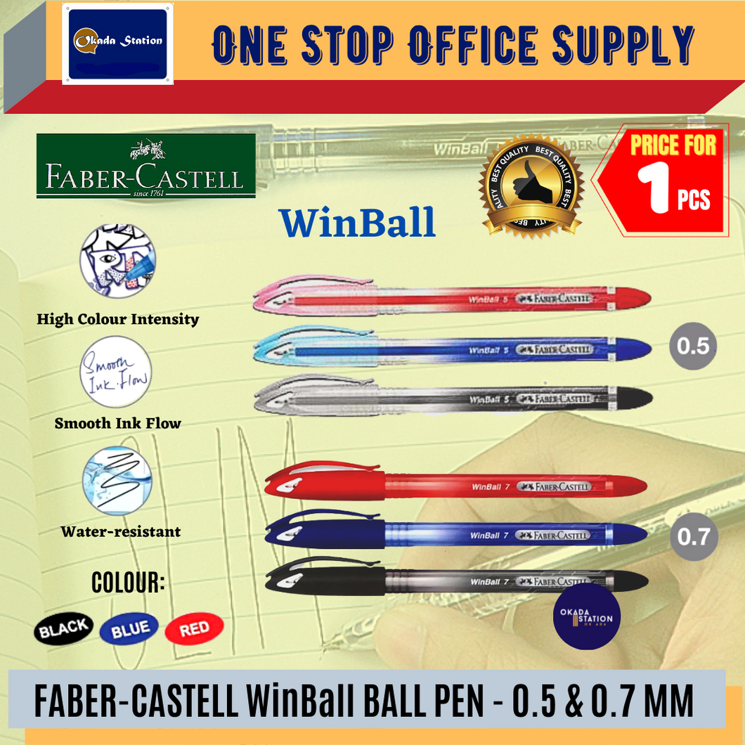 FABER-CASTELL WINBALL PEN (0.5/0.7mm) / Ball Point Pen (Black / Blue / Red)