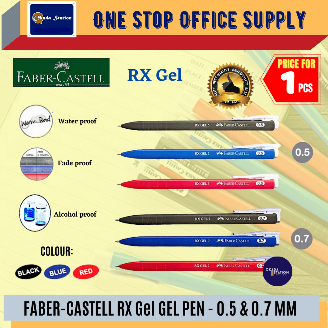 Faber-Castell RX Gel Pen (0.5 / 0.7) / Faber-Castell Gel Pen / RX Gel Pen / Click Gel Pen