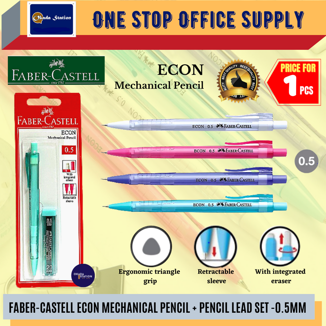 FABER-CASTELL ECON MECHANICAL PENCIL SET -0.5MM & 0.7MM/ECON/MECHANICAL PENCIL SET