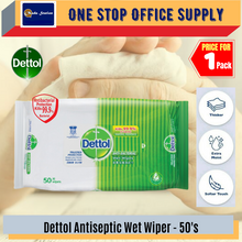 Load image into Gallery viewer, Dettol Wipes (50pcs) / Tisu basah / AntiBacterial Wipes / Wet Tissue / Non Alcohol Wet Wipes
