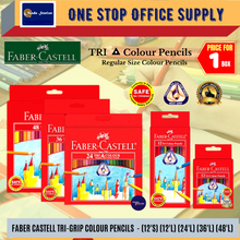 Load image into Gallery viewer, Faber-Castell Tri Grip Colour Pencils Box 12S 12L 24L 36L 48L / Pensel Warna / Colour Pencil Box / Tri-Grip Color
