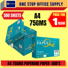 Load image into Gallery viewer, PaperOne A4 Paper 75gsm - 500&#39;S / PAPER ONE / Photostat Paper / Copier Paper / White Paper
