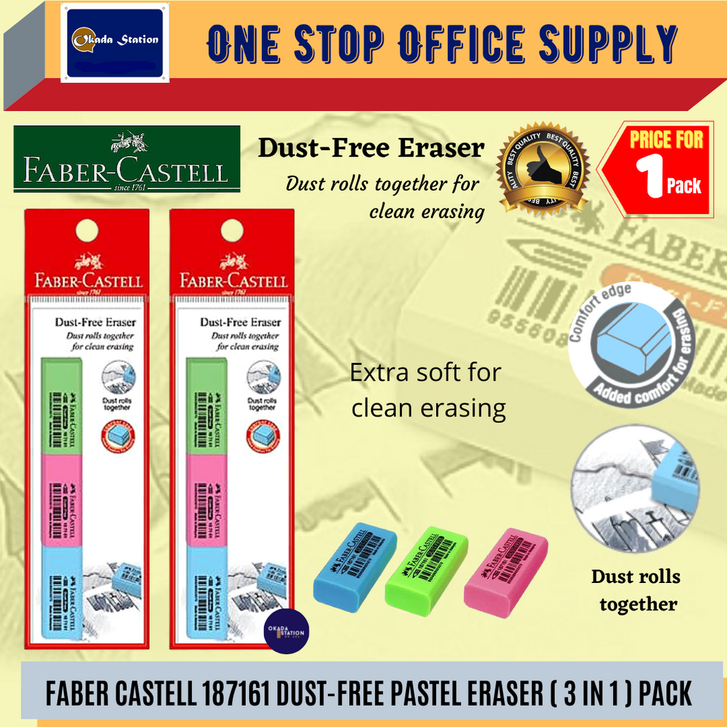 Faber-Castell Dust Free Colour Eraser (3 in 1) / Eraser / Pemadam / Dust-Free Eraser / Colour Eraser