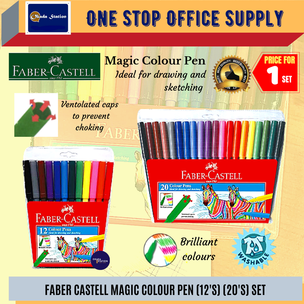 FABER-CASTELL MAGIC COLOUR -12'S & 20'S COLOUR/Magic Colour Pens / Drawing Pen / Color Pen