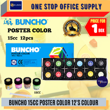 Load image into Gallery viewer, Buncho Poster Colour 12&#39;S (15cc) / Warna Lukisan / Poster Color / Buncho / Water Colour
