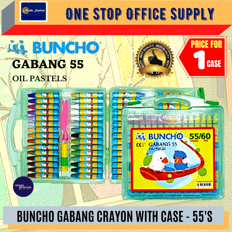 Buncho Gabang Oil Pastel Crayon (55'S) / Buncho Crayon / Oil Pastel / Gabang Crayon / Crayon in box #55 Colour