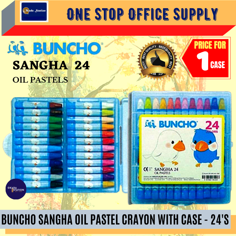 BUNCHO Sangha Oil Pastels Crayon (24'S) / Buncho Crayon / Oil Pastel / Shangha Crayon / Buncho #24 Colour